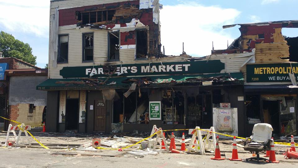 The charred remains of the Farmers Market in Glendale, as shown on June 25. (photo courtesy of Sonia Pereira)