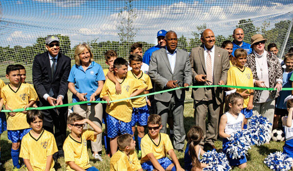 Parks, Vallone cut the ribbon for Little Bay’s soccer fields