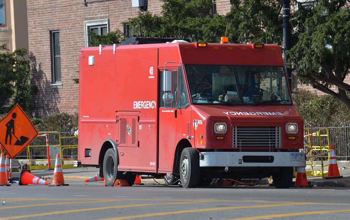 A Con Edison emergency repair vehicle