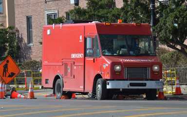 A Con Edison emergency repair vehicle