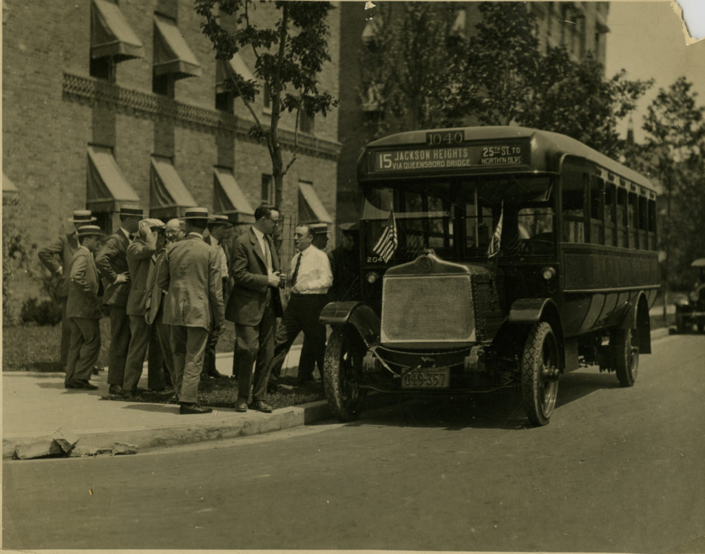 J-Type Bus Number 1040 in Jackson Heights, 1925