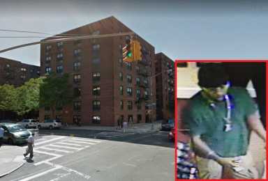The man pictured at right is wanted in connection with a recent armed robbery in Flushing.