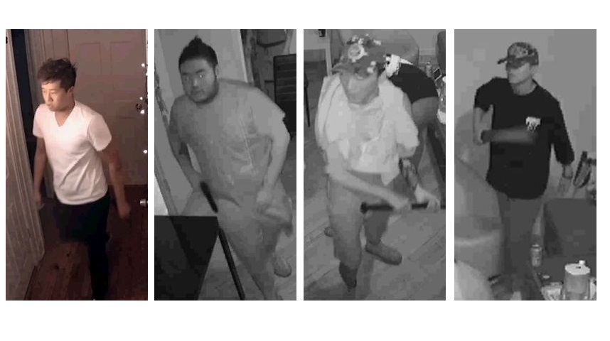 Cops say these four suspects were responsible for a violent home invasion in Flushing on Aug. 21.