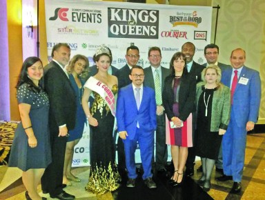 Philanthropist of the Year, King of Queens Joe Pistilli, CEO of First Central Savings Bank, and his team with Miss El Correo and Queens Courier.