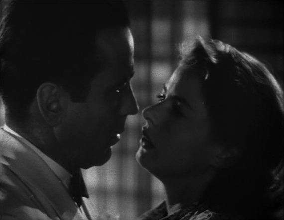 A screenshot of Casablanca, the 1942 drama starring Humphrey Bogart and Ingrid Bergman.