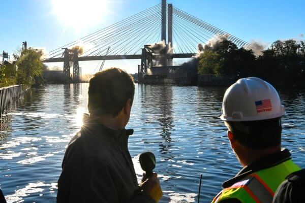 Old Kosciuszko Bridge demolished in controlled explosion