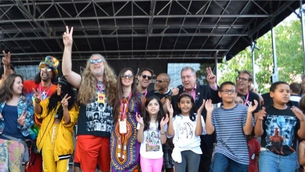 John Lennon Bus rolls into Jackson Heights with Bootsy Collins