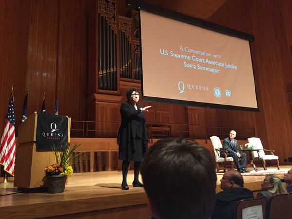 Sotomayor participates in Queens College Q&A