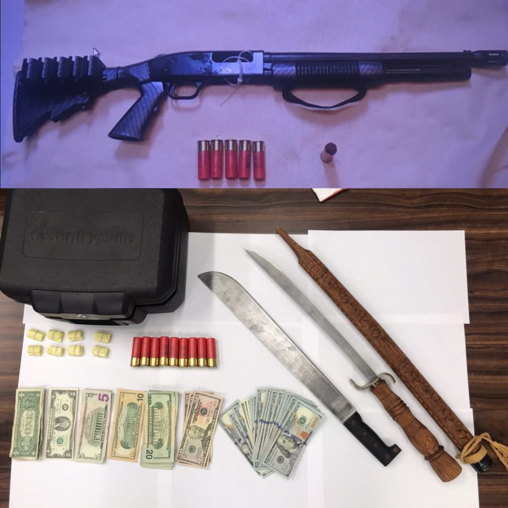 Cops seized a shotgun, other weapons and heroin from the home of a Middle Village man following a domestic dispute last weekend.