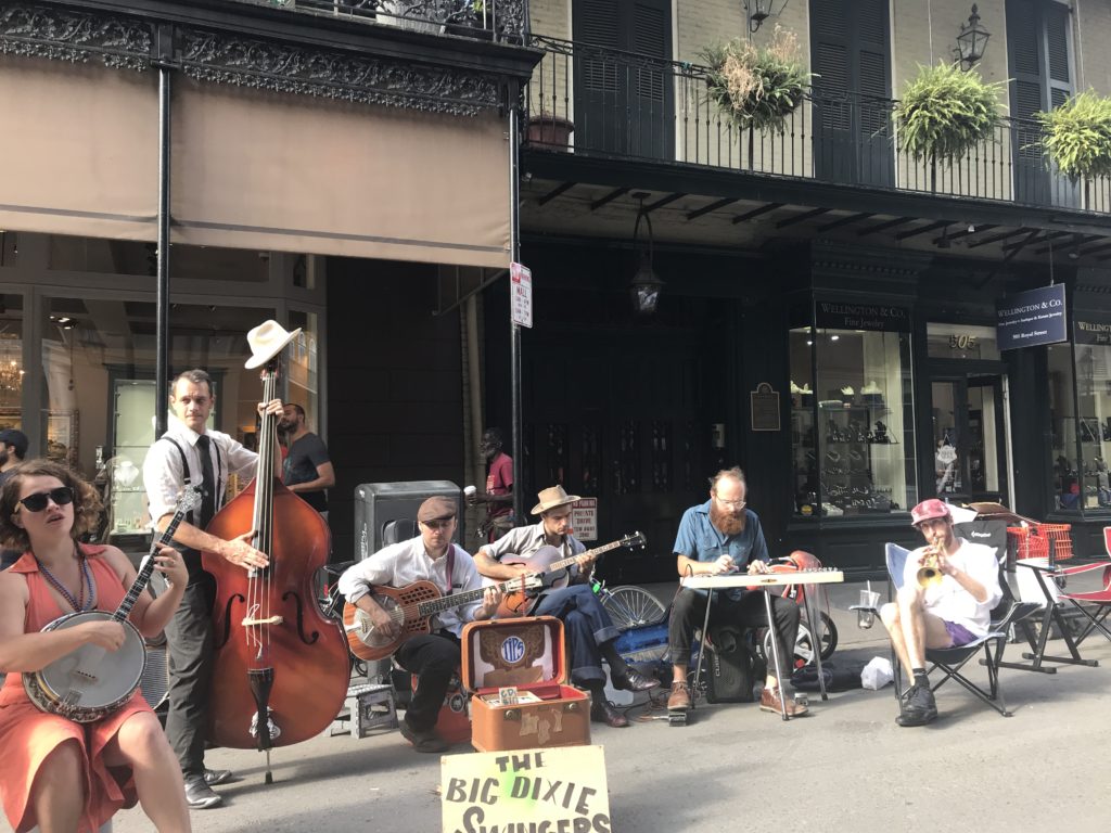 The Big Dixie Swingers are among the many street bands in New Orleans.