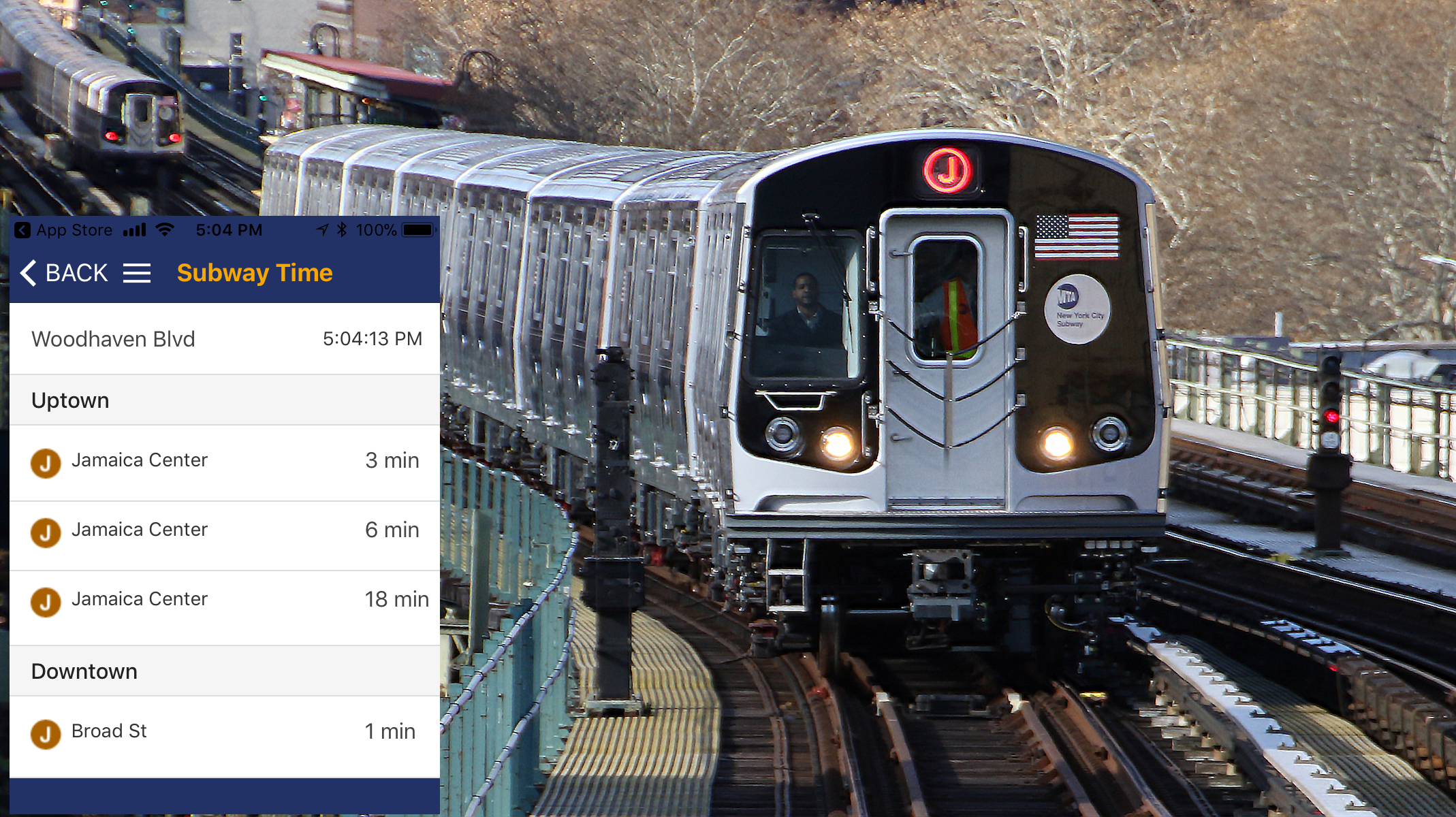 You can now get real-time information on when the J/Z train will