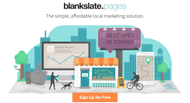 A screenshot of BlankSlate Pages home page.