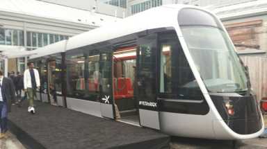 Western Queens supporters get first look at BQX prototype streetcar