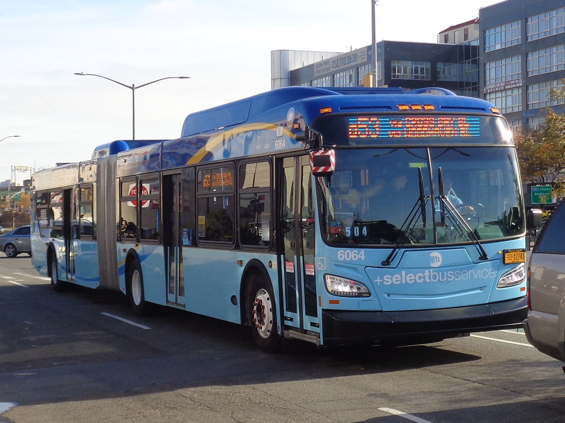 The Q53 select bus, which runs along Woodhaven Boulevard and Cross Bay Boulevard.