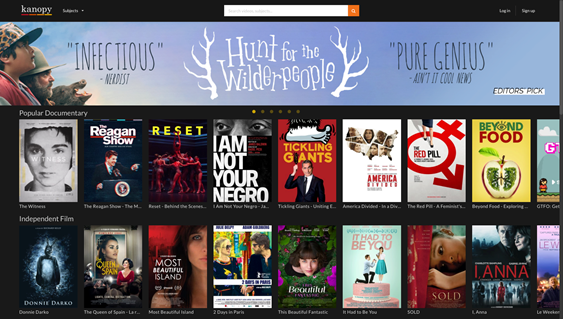 Kanopy Homepage