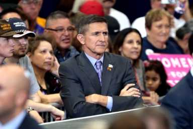 Michael Flynn at a 2016 Trump campaign rally in Arizona.