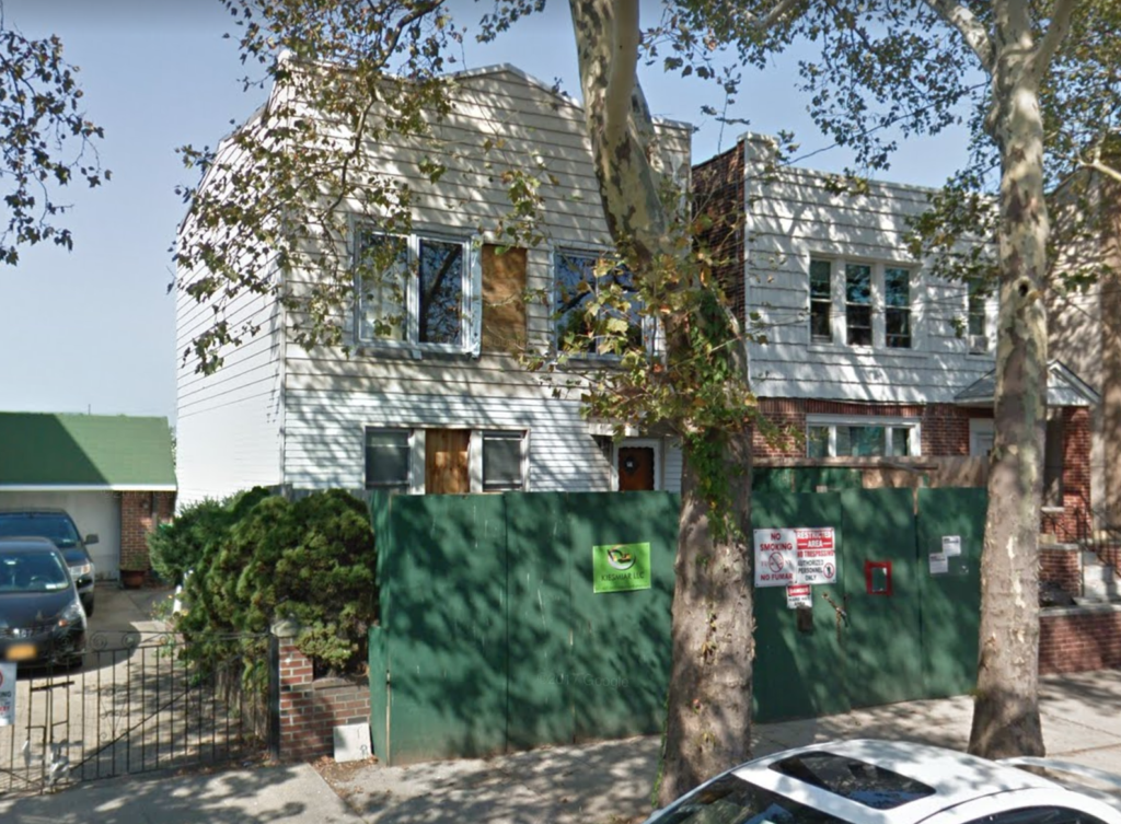 The owner of this Maspeth Avenue house allegedly assaulted two 104th Precinct officers on Jan. 23.