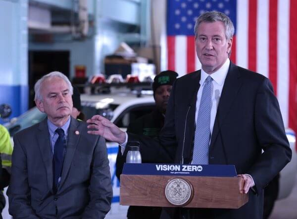 Mayor de Blasio: Traffic deaths in Queens drop to historic low proving Vision Zero works