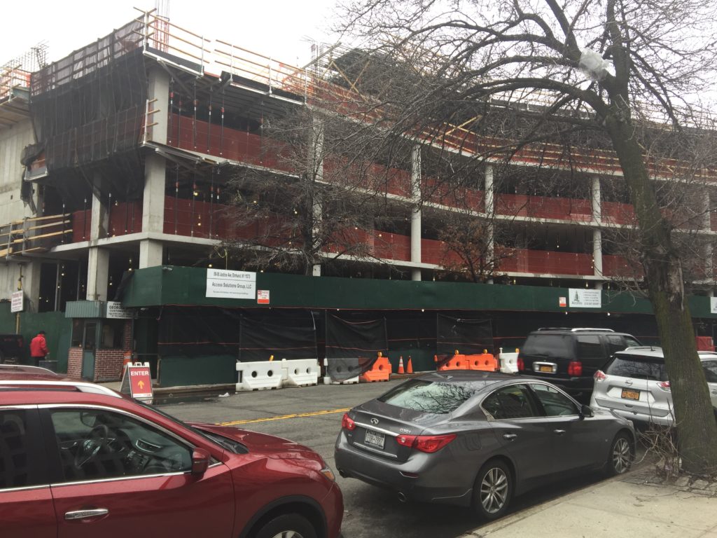 The current state of the new building being constructed behind Georgia Diner. Photo by Ryan Kelley/QNS.
