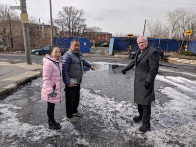 College Point residents demand city fix flooded road
