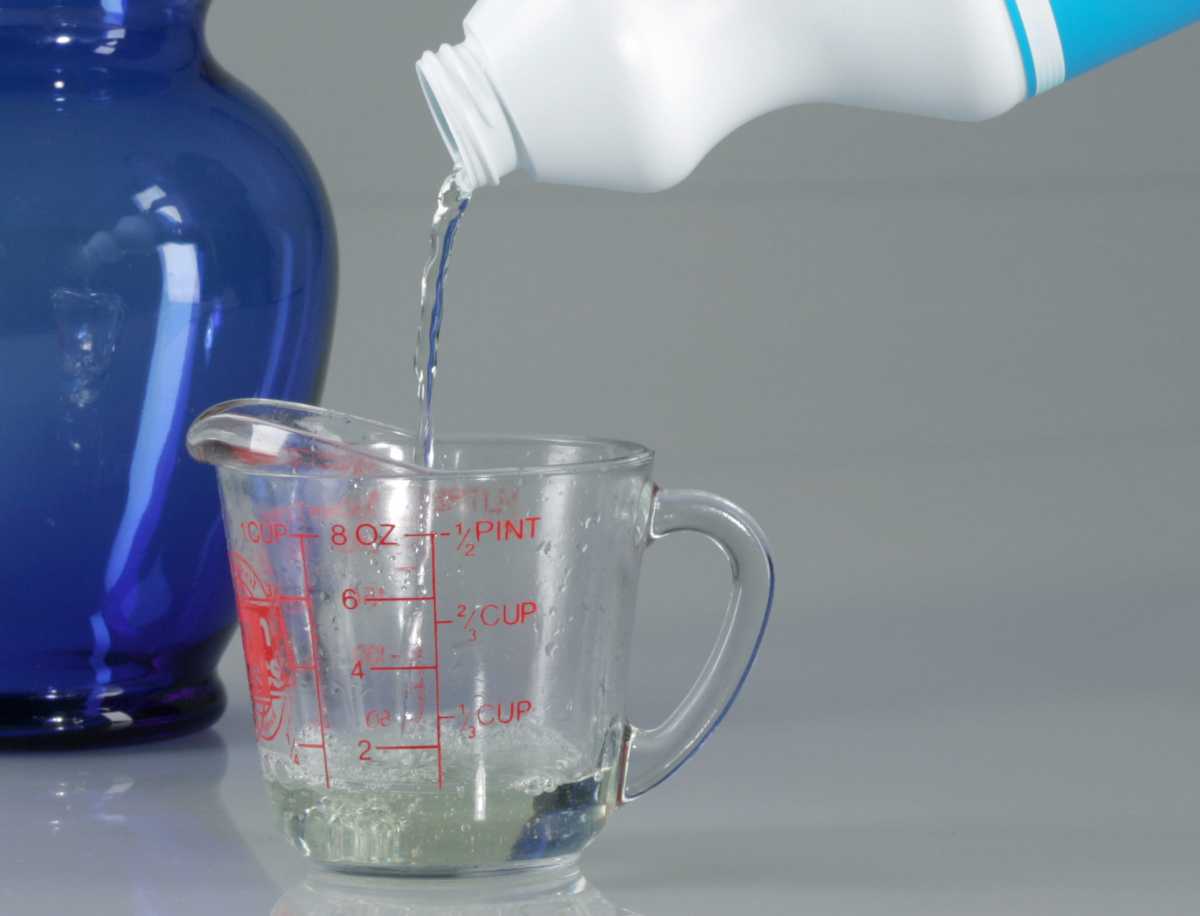 A cup of bleach