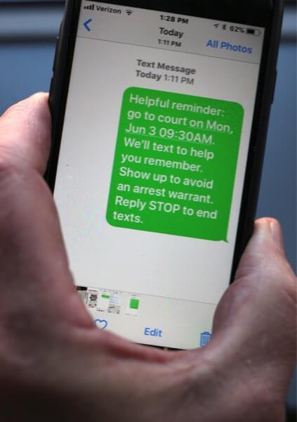 Summons recipients to receive text reminders