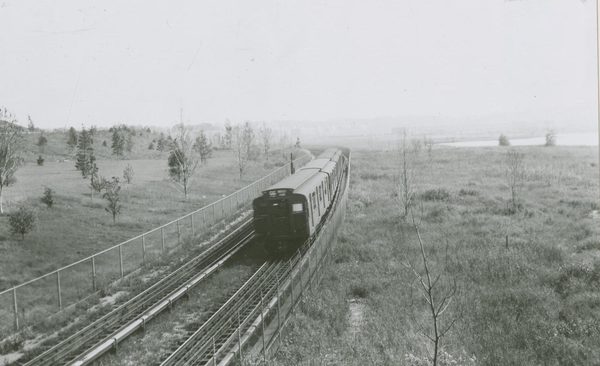 The World's Fair Railroad running through an area that is now the Van Wyck Expressway.