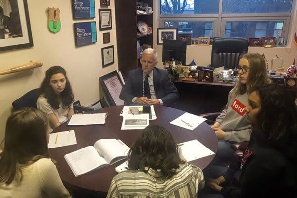 Van Bramer meets with Bard High School student who will protest Congress’ inaction on gun control