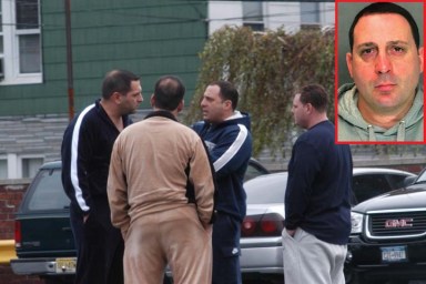 Ronald Giallanzo and Nicholas Festa are shown in October 2006 meeting with a Colombo crime family captain and associate.