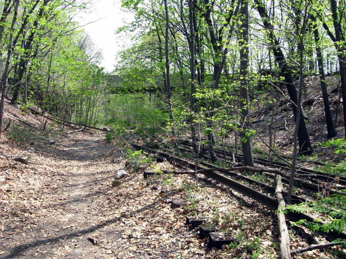 The abandoned Rockaway Beach branch of the Long Island Rail Road, which hasn't seen train service since 1962.