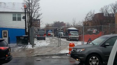 Residential lot freed of trucks on 149th Street in Flushing