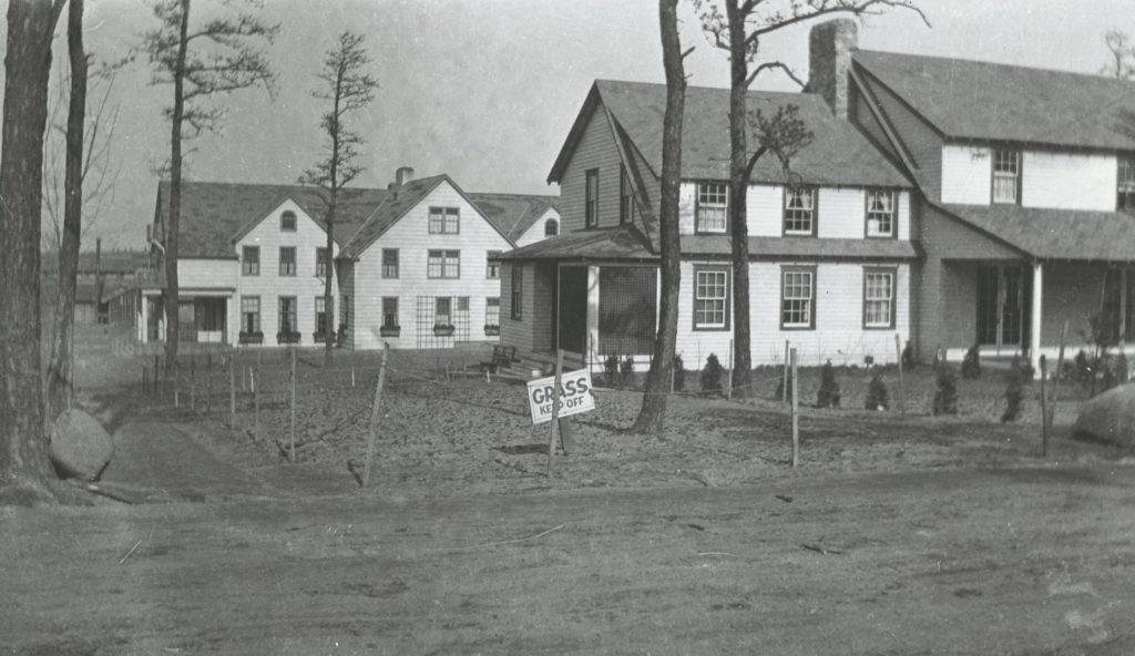 Military housing for officers at Camp Upton in Yaphank in 1919 (Courtesy of the Queens Borough Public Library, Archives, Thomas R. Bayles Photographs)