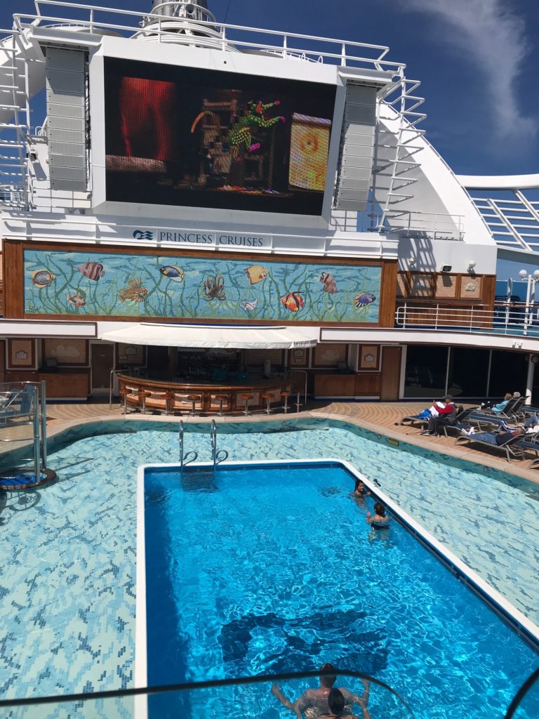Watching Coco by the pool on board the Ruby Princess