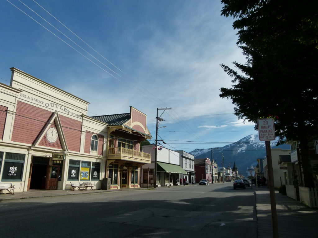 The historic streetscape of Skagway, Alaska