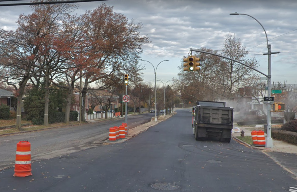 The intersection of Utopia Parkway and 16th Avenue in Whitestone, as shown in this November 2017 photo while under construction.