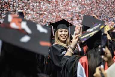 LaGuardia Community College graduates cross the stage at Barclays Center