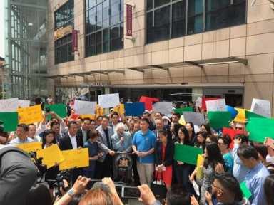 Electeds rally against mayor’s plan to change admissions process for city’s elite high schools