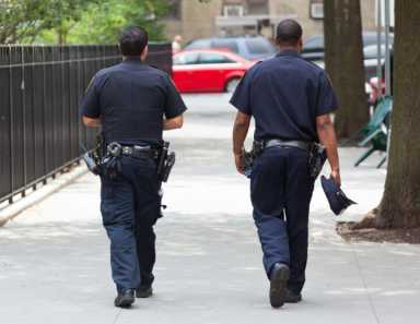 NYPD officers walking the beat