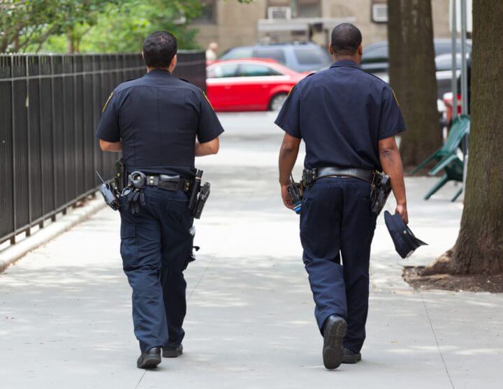 NYPD officers walking the beat