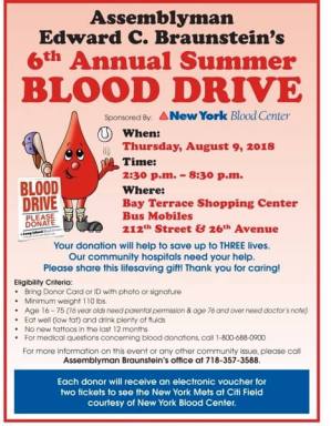 Braunstein’s sixth annual Blood Drive set for Aug. 9