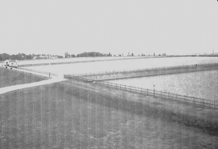 This undated photo shows the Ridgewood Reservoir full of water while it was used to provide Brooklyn residents with the water needed to cook, clean, bathe and drink. Now completely out of the city’s water system for more than 25 years, the reservoir’s become naturally reforested, full of all kinds of wildlife. (Ridgewood Times archives)
