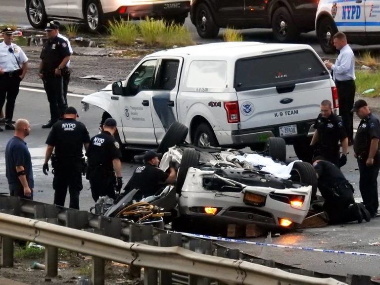 Chain reaction crash on the Van Wyck Expressway in Queens leaves one