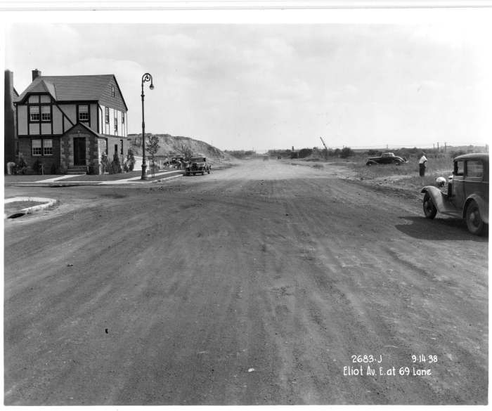 This 1938 photo shows a home constructed on Eliot Avenue and 69th Lane.