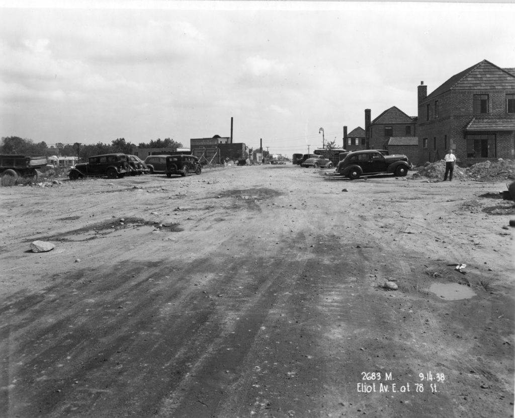 Eliot Avenue at 78th Street in Middle Village in 1939 (Ridgewood Times archives/Courtesy of the Greater Ridgewood Historical Society)