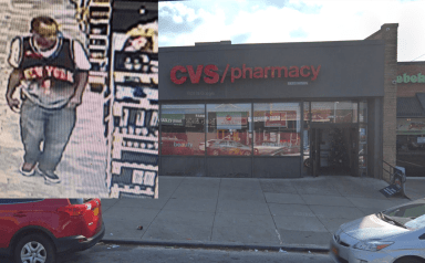 Cops say this man, identified as Bronx resident Jose Hernandez, shoplifted from the same CVS Pharmacy in Bayside twice this month.