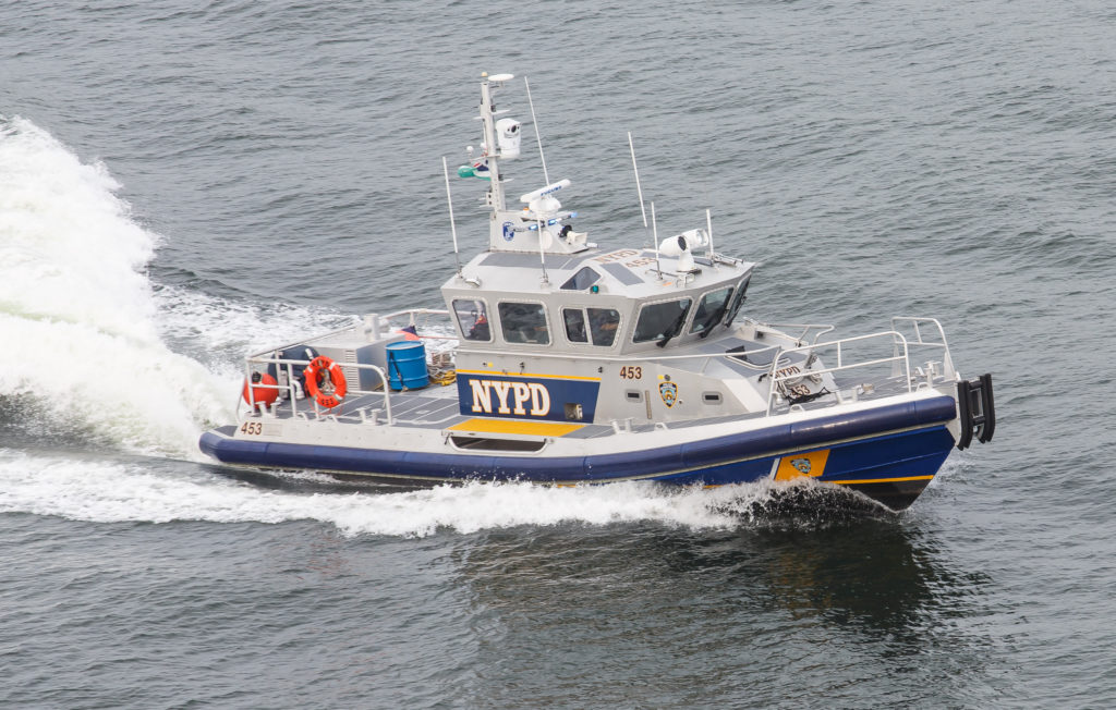 An NYPD Harbor Unit boat