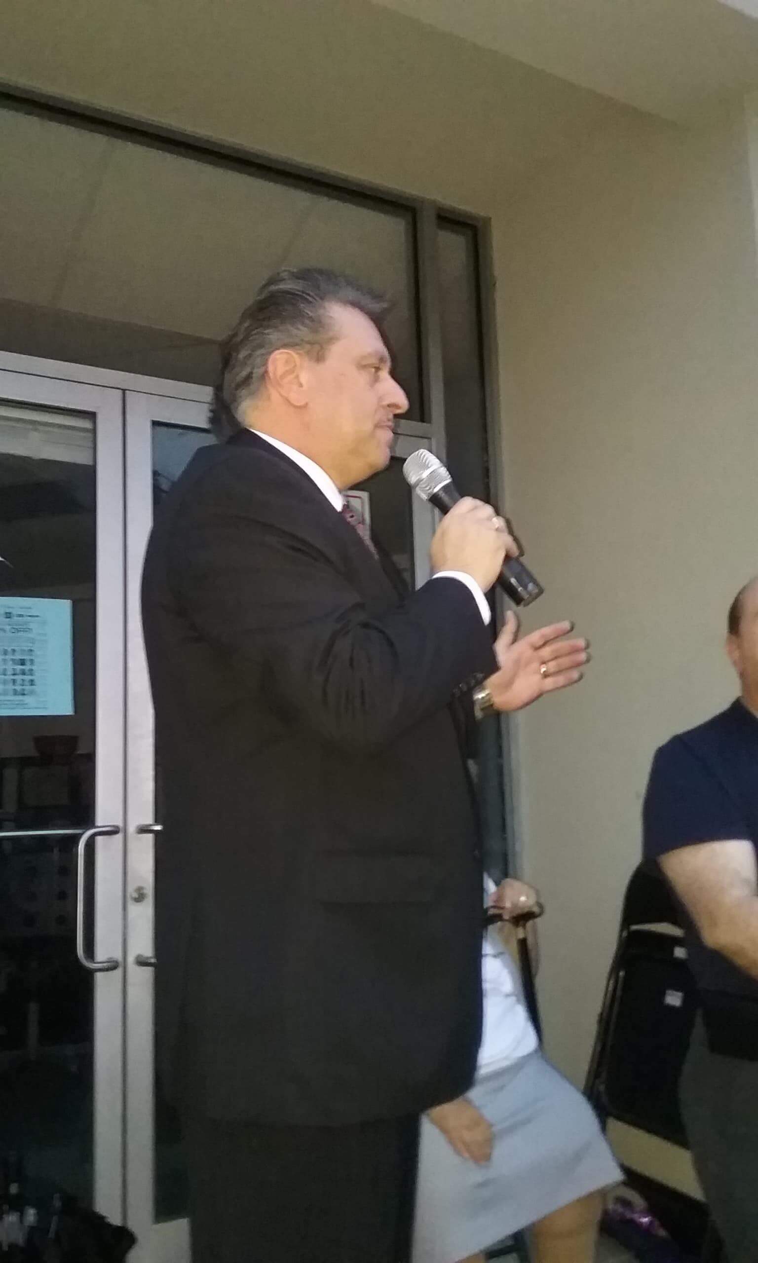 Senator Joseph Addabbo spoke out against the shelter again at the most recent protest against the proposed homeless shelter at Christ Evangelical Lutheran Church in Ozone Park.