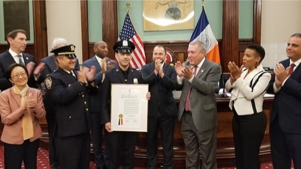 Dromm honors hero cop who saved toddler’s life