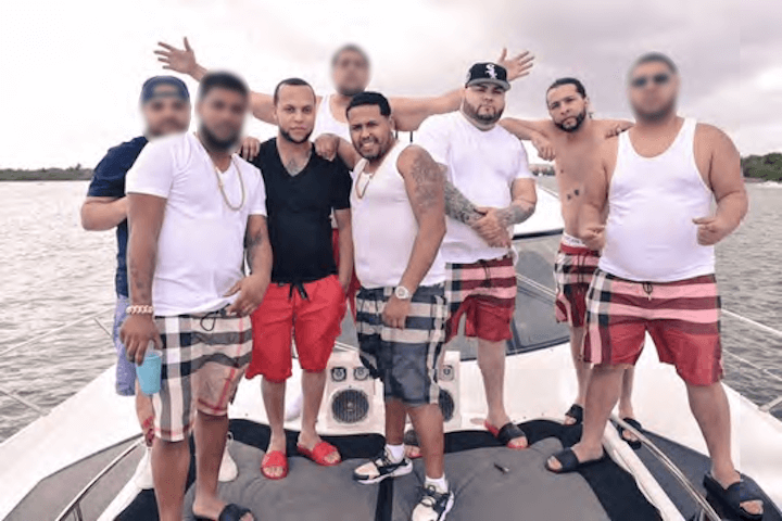 Several indicted "Bushwick Crew" street gang members are pictured on a yacht in Florida in this social media post obtained by federal agents.