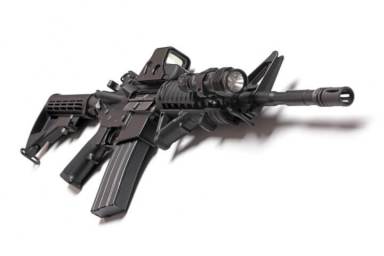 An AR-15 assault rifle, similar to this one, was among the firearms allegedly smuggled from Virginia and sold by a Queens man to gun buyers on Long Island.
